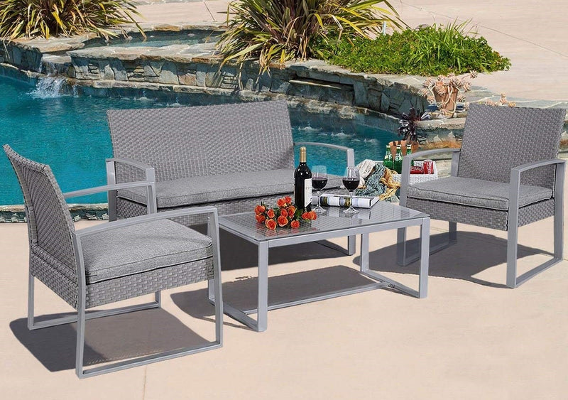 Lugano Outdoor Lounge 4 pc set PE rattan