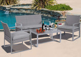 DS Lugano Outdoor Lounge 4 pc set PE rattan