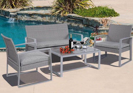 DS Lugano Outdoor Lounge 4 pc set PE rattan
