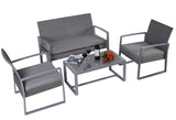 Lugano 4-Piece Steel Outdoor Lounge Set