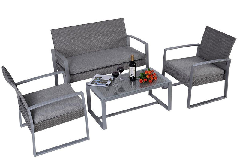 Lugano Outdoor Lounge 4 pc set PE rattan