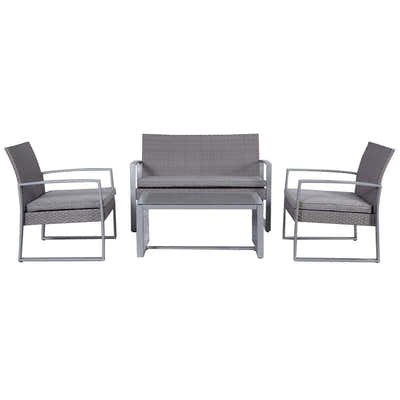 Lugano 4-Piece Steel Outdoor Lounge Set