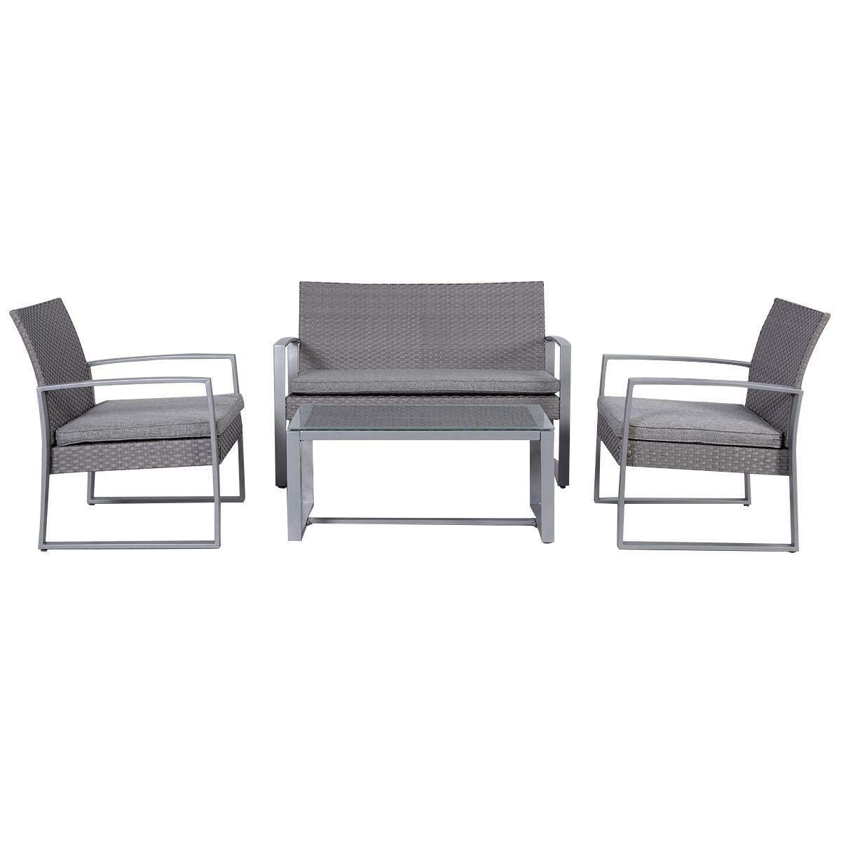 DS Lugano Outdoor Lounge 4 pc set PE rattan
