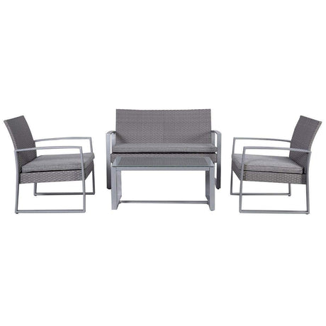 DS Lugano Outdoor Lounge 4 pc set PE rattan