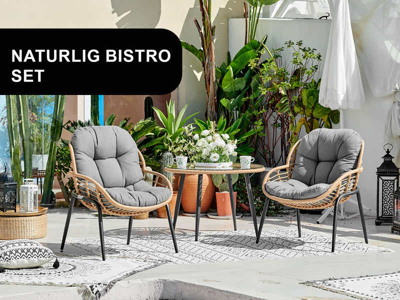 Naturlig Outdoor Bistro Set Aluminium frame