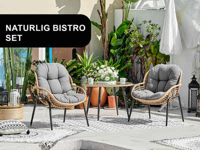 Naturlig Outdoor Bistro Set Aluminium frame