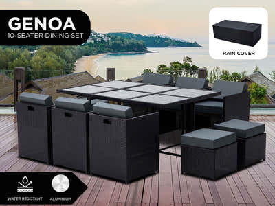 Genoa 11-Piece Aluminium Outdoor Dining Set