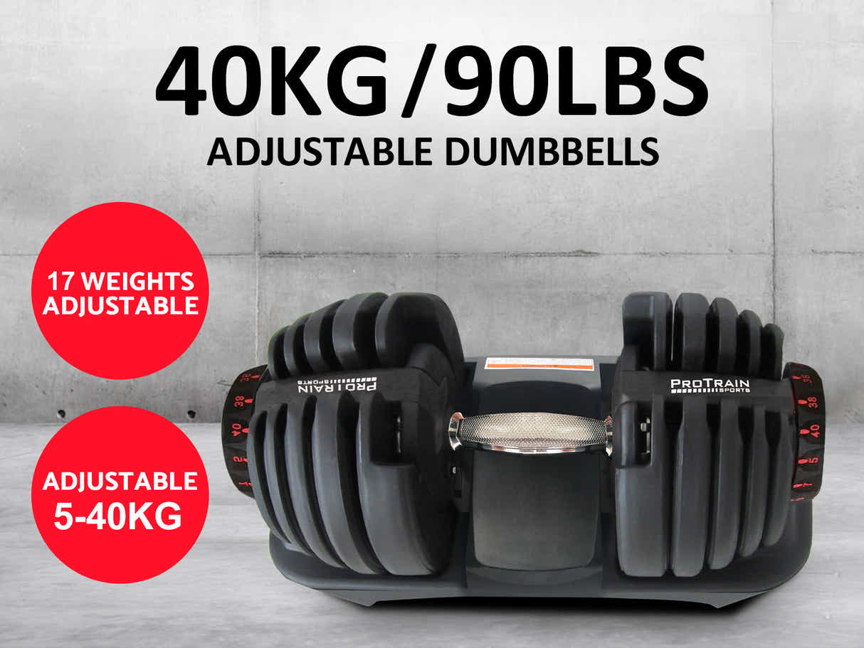 Adjustable Dumbbell Black - 40 kg