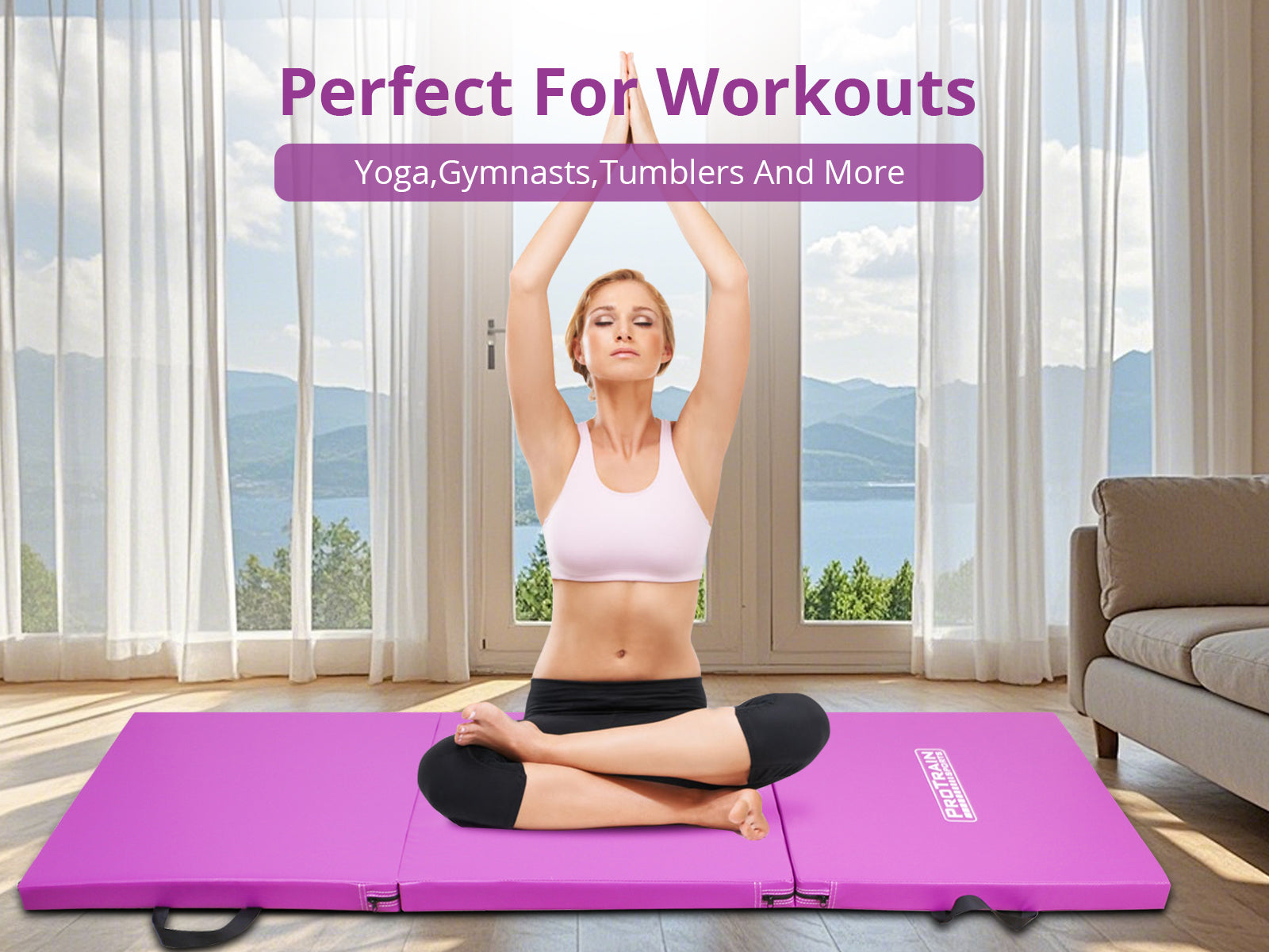 Folding Exercise Mat Purple Color