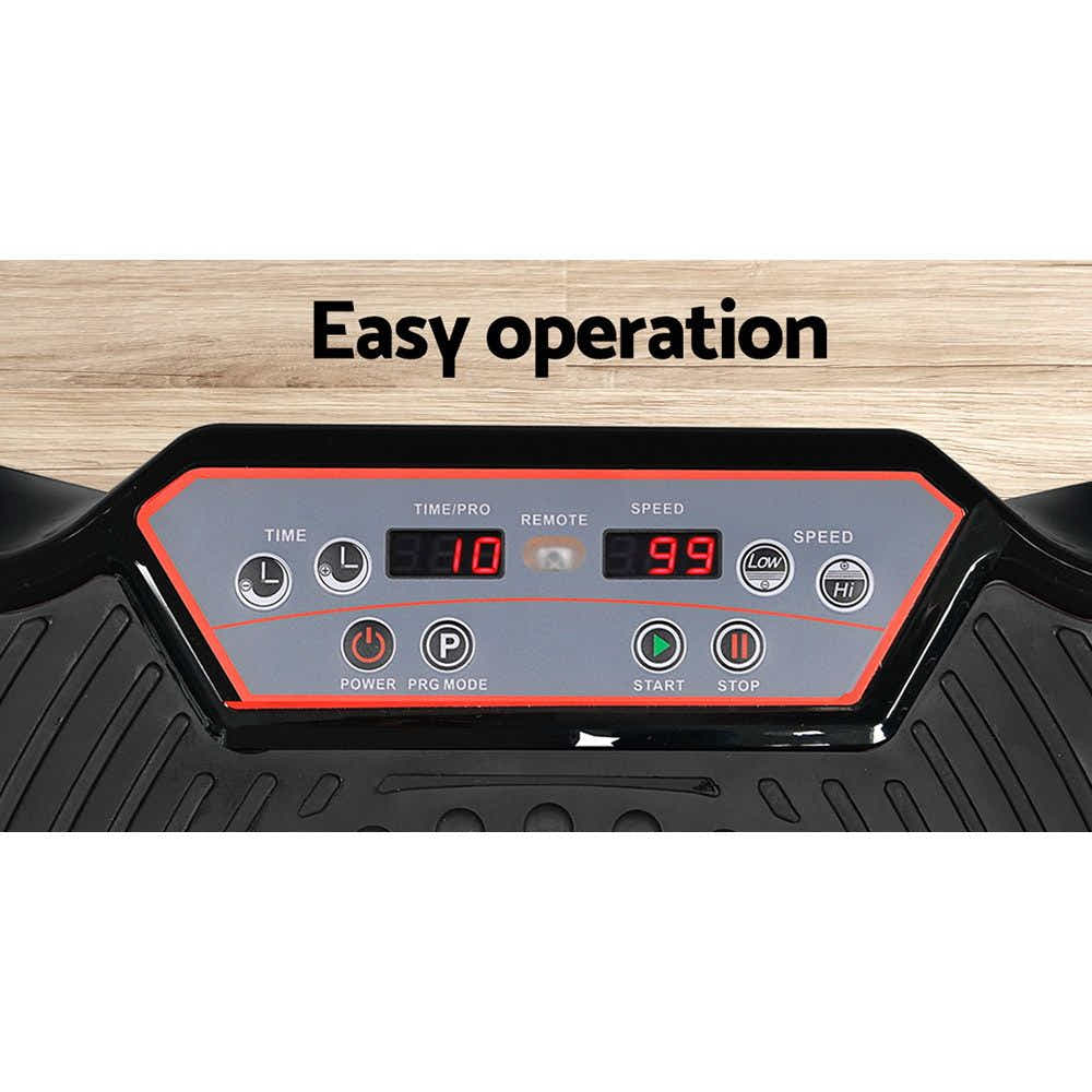 Everfit Vibration Machine Platform Vibrator Resistance Rope Black