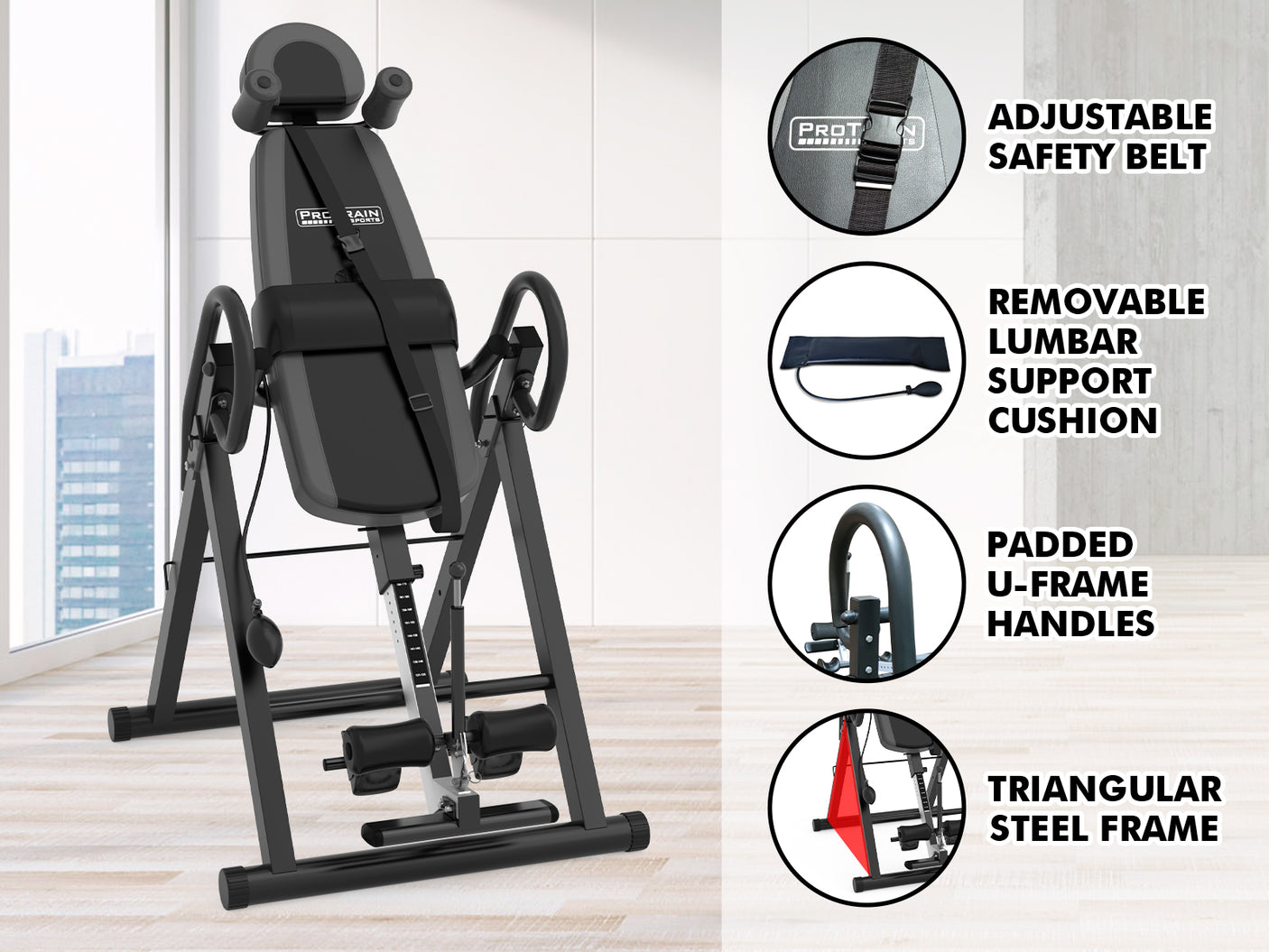 Inversion Table With Inflatable Waist Pad