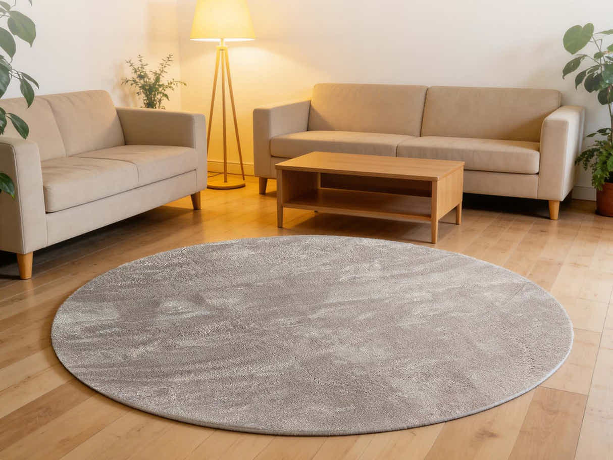 Angola Floor Rug Round 115cm - Light Brown