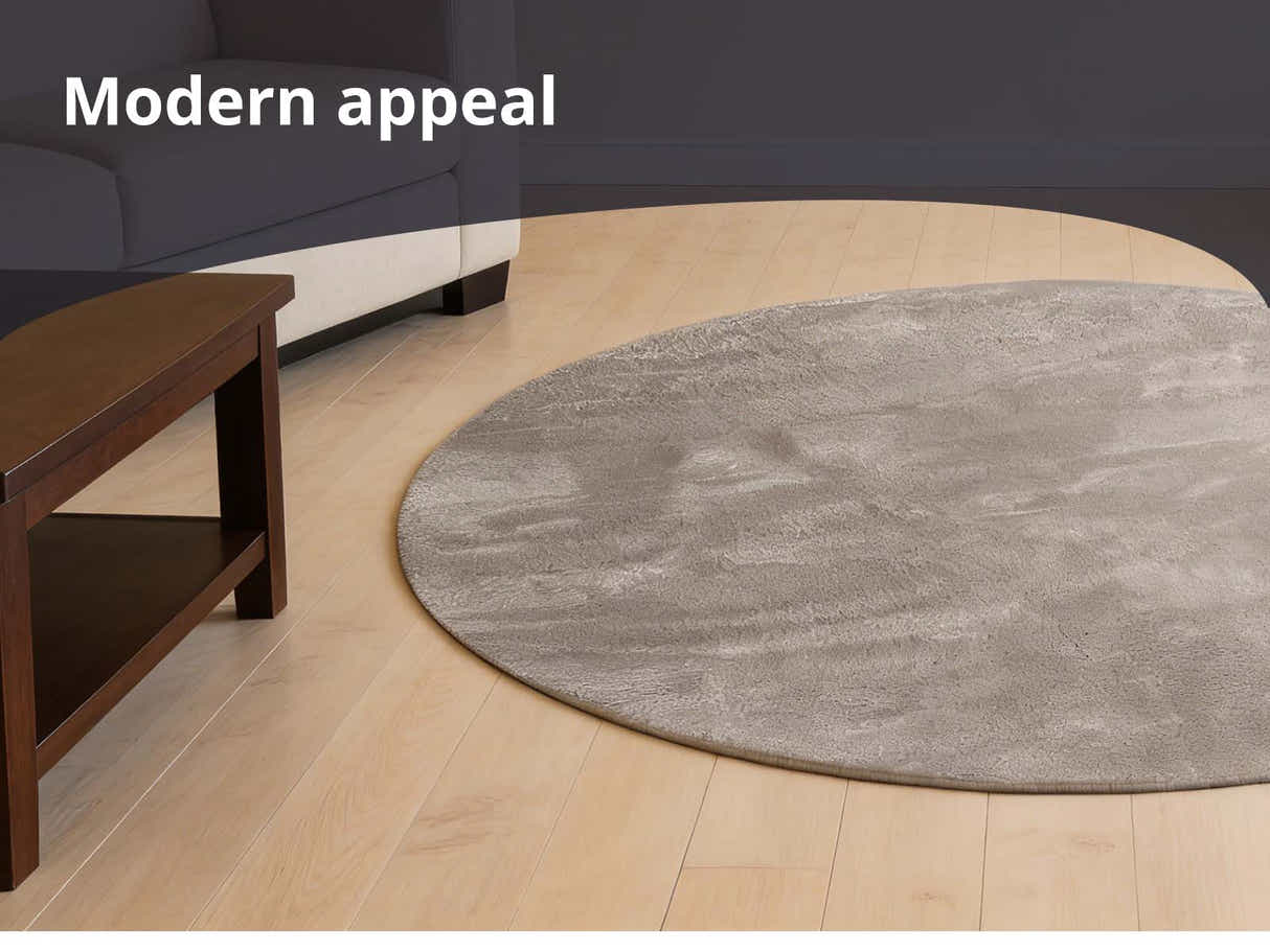 Angola Floor Rug Round 115cm - Light Brown