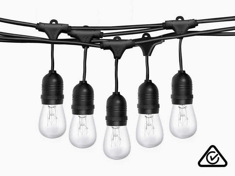 Suspended socket festoon light S14 32M Tungsten