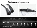 Suspended Socket Festoon Lights with LED Bulbs - 17 m