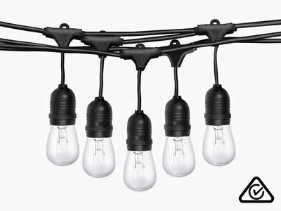 Suspended Socket Festoon Lights with Tungsten Bulbs - 22 m