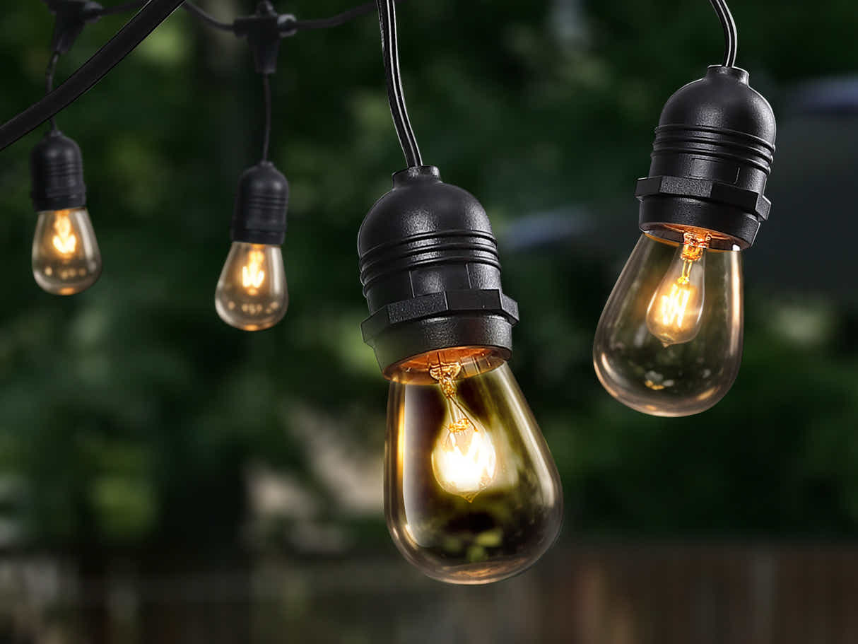 Suspended Socket Festoon Lights with Tungsten Bulbs - 17 m
