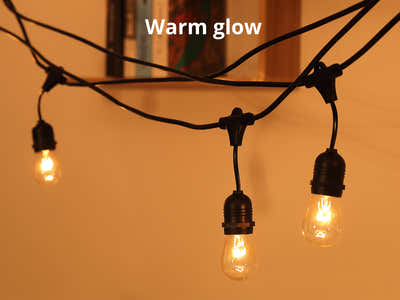 Suspended Socket Festoon Lights with Tungsten Bulbs - 12 m