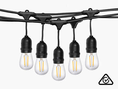 Suspended Socket Festoon Lights with LED Bulbs - 12 m