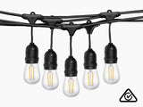 Suspended Socket Festoon Lights with LED Bulbs - 12 m