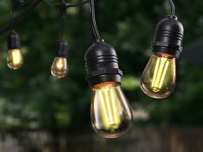 Suspended Socket Festoon Lights with LED Bulbs - 12 m