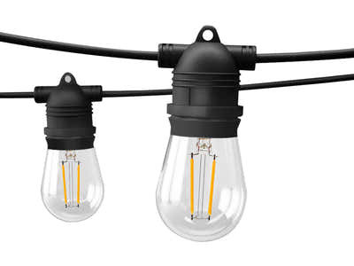 Fixed Socket Festoon Lights with LED Bulbs - 12 m