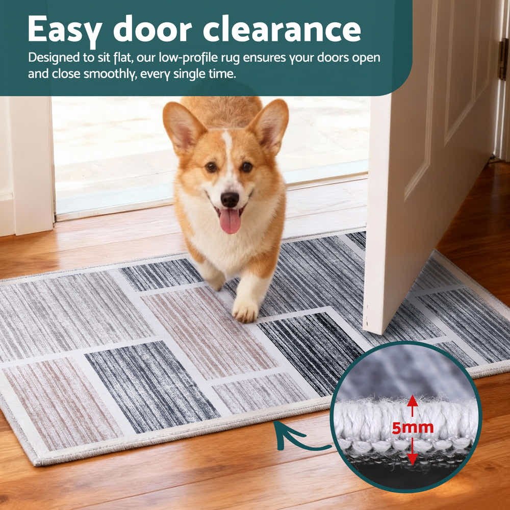 DS NA Floor Rug 50X80cm Doormat Soft Velvet Non-Slip Bath Mat Small Modern
