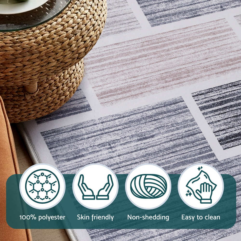 DS NA Floor Rug 50X80cm Doormat Soft Velvet Non-Slip Bath Mat Small Modern