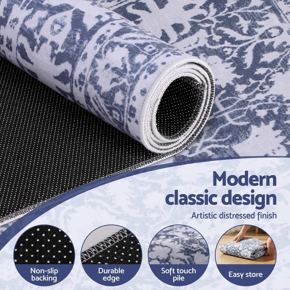 DS NA Artiss Hallway Runner Rug 80X300cm Soft Velvet Washable Modern Kitchen Mat