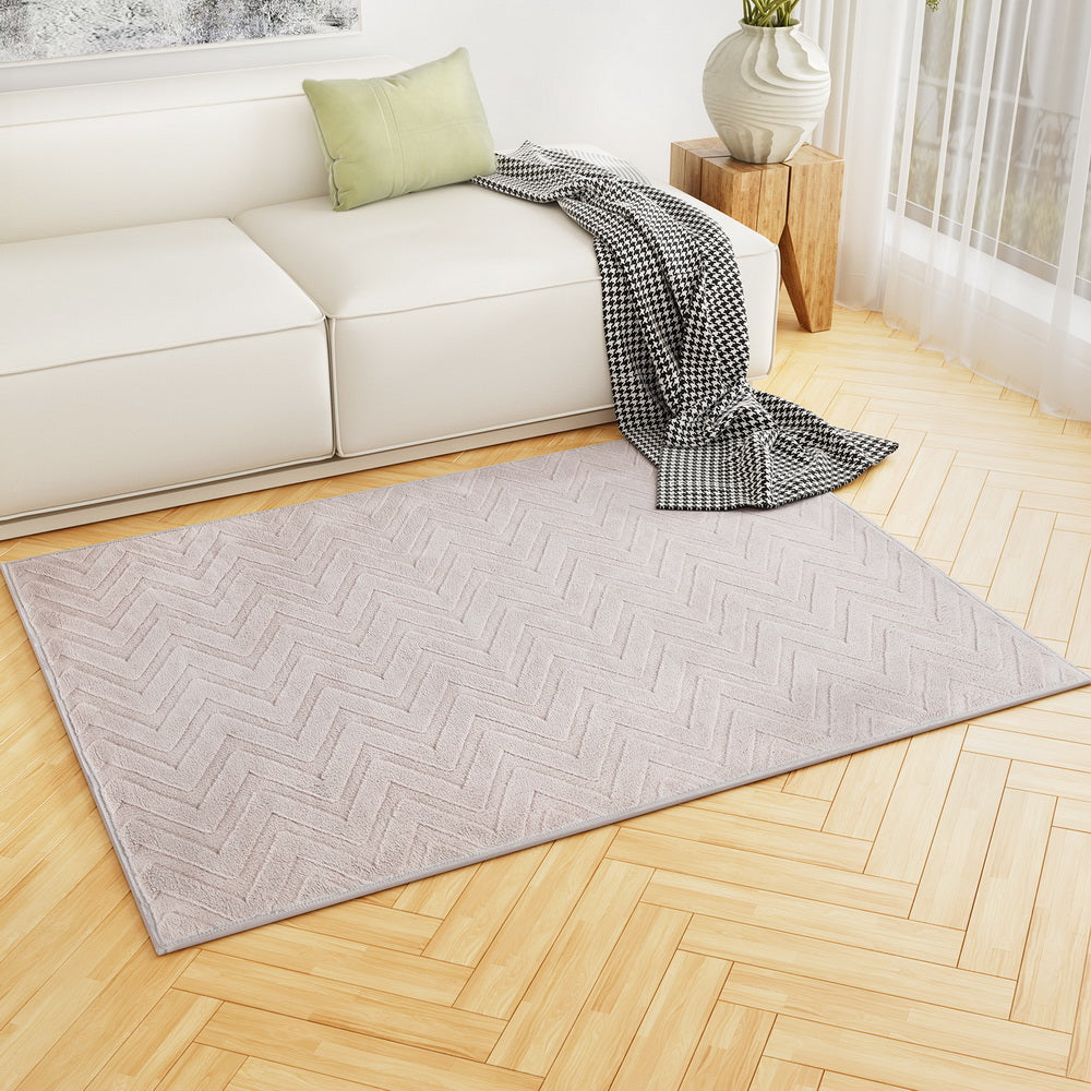 DS NA Artiss Rug 120x160cm Area Rug Washable Mat Large Carpet Microfiber Ripple