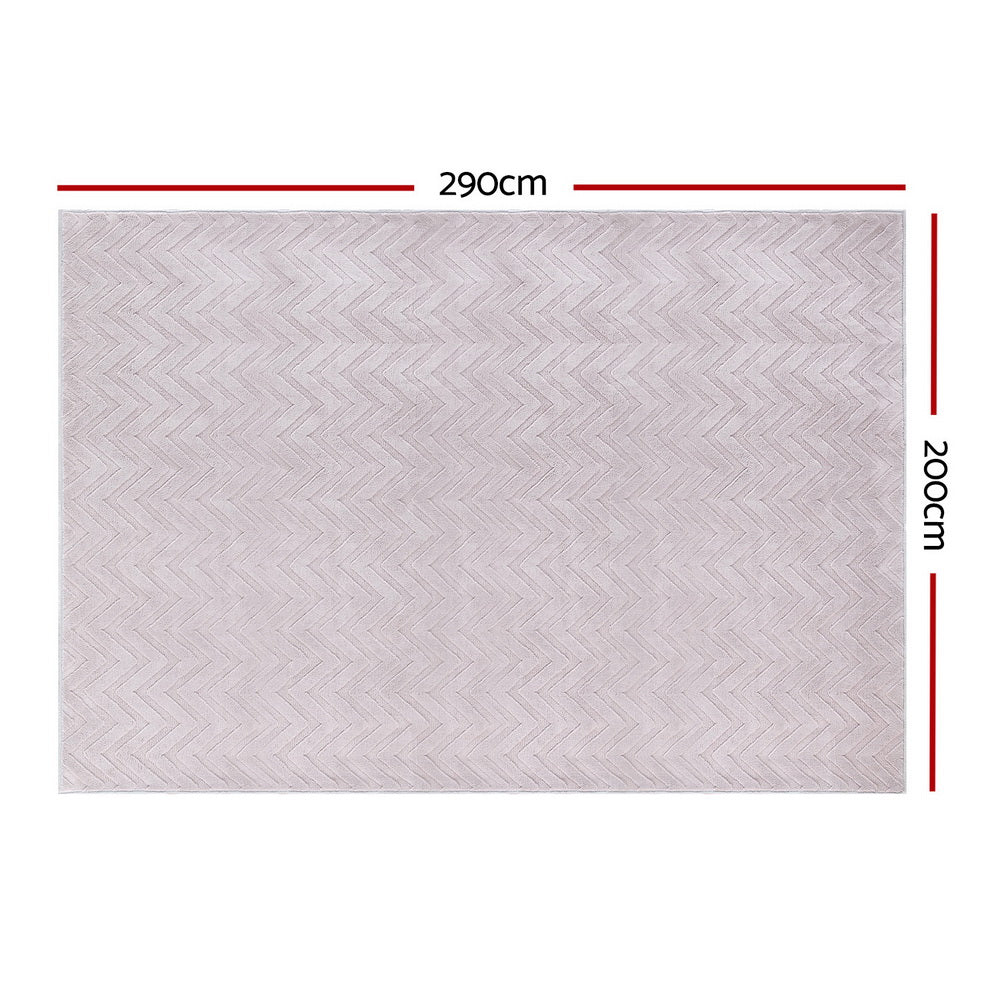 DS NA Artiss Rug 200x290cm Area Rug Washable Mat Large Carpet Microfiber Ripple