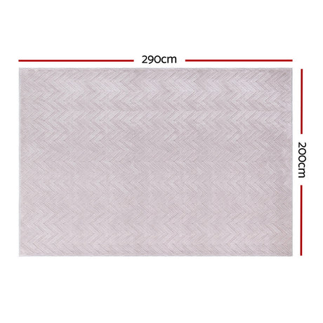DS NA Artiss Rug 200x290cm Area Rug Washable Mat Large Carpet Microfiber Ripple