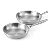 DS NA 5-star Chef Frying Pan Stainless Steel Uncoated Twin Frypan Set 25/30cm
