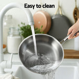 DS NA 5-star Chef Frying Pan Stainless Steel Uncoated Twin Frypan Set 25/30cm