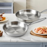 DS NA 5-star Chef Frying Pan Stainless Steel Uncoated Twin Frypan Set 25/30cm