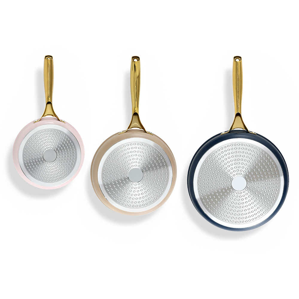 DS NA 5-star Chef Frying Pan 3PCS Shades Frypan Set Ceramic Coating Multi Colour