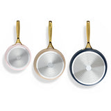 DS NA 5-star Chef Frying Pan 3PCS Shades Frypan Set Ceramic Coating Multi Colour