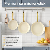 DS NA 5-star Chef Frying Pan 3PCS Shades Frypan Set Ceramic Coating Multi Colour