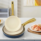 DS NA 5-star Chef Frying Pan 3PCS Shades Frypan Set Ceramic Coating Multi Colour