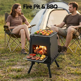 Grillz Fire Pit BBQ Portable Outdoor Fireplace Camping Stove for Picnics