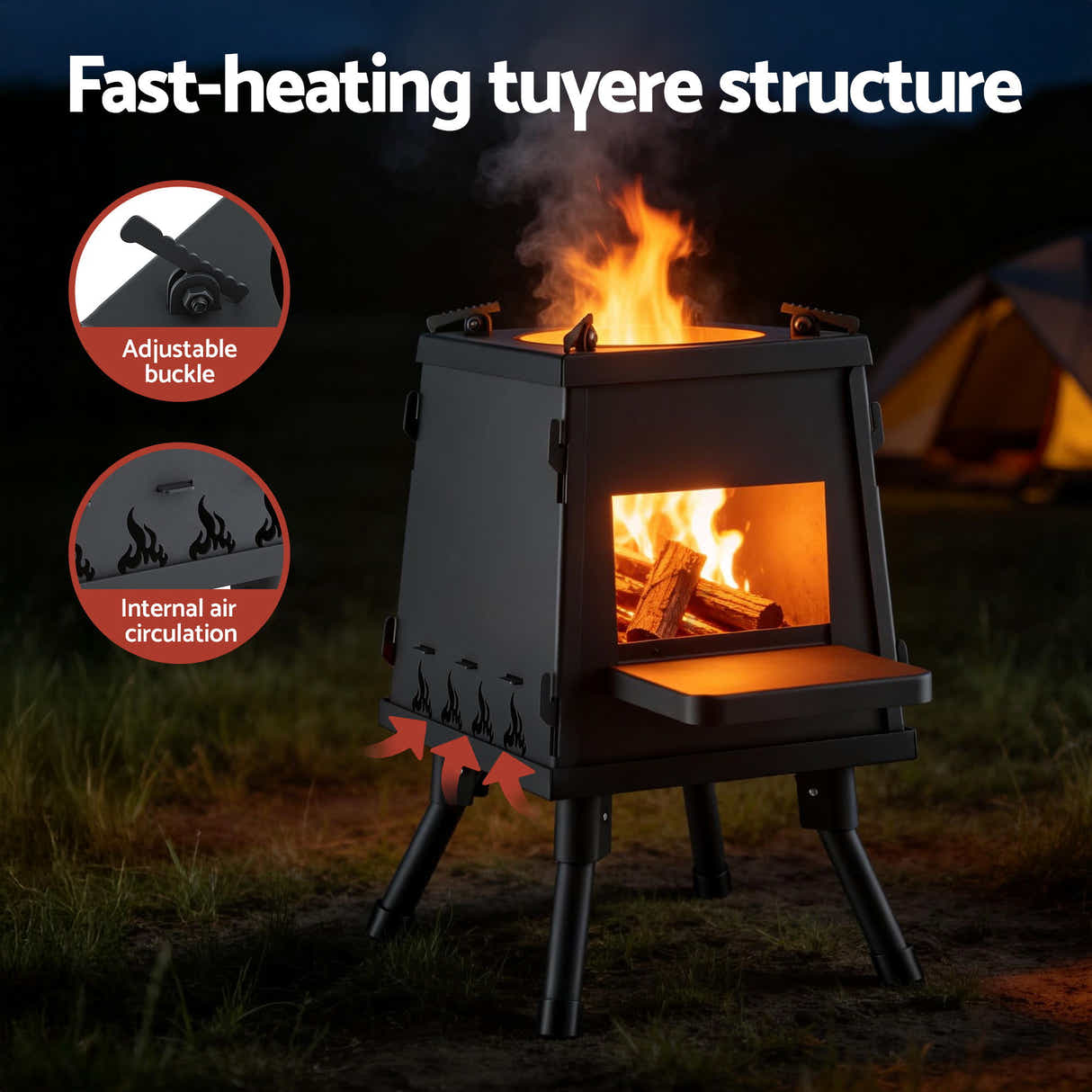 Grillz Fire Pit BBQ Portable Outdoor Fireplace Camping Stove for Picnics