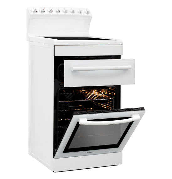T Parmco FREESTANDING STOVE 54CM WHITE CERAMIC