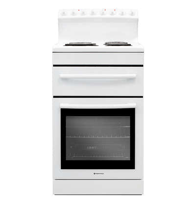 T Parmco FREESTANDING STOVE 54CM WHITE RADIANT