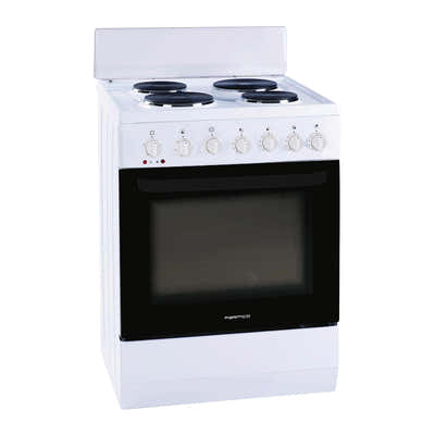 T Parmco FREESTANDING STOVE 60CM WHITE PLATE 4FUNCTION