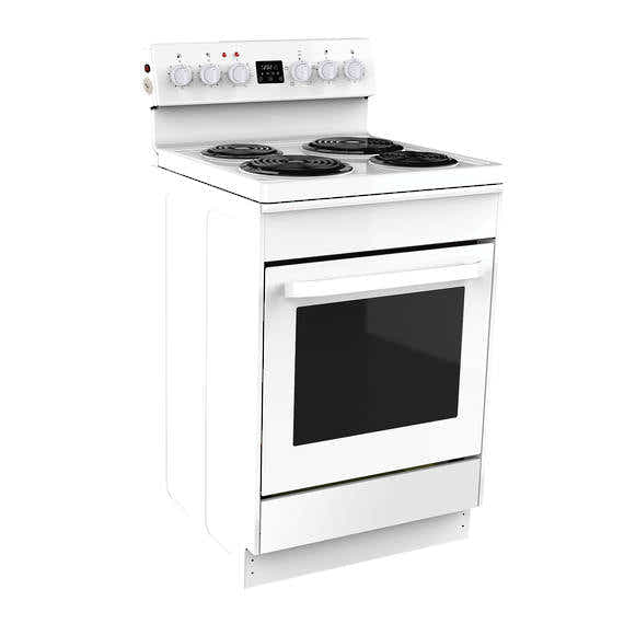 T Parmco FREESTANDING STOVE 60CM WHITE RADIANT 4FUNCTION