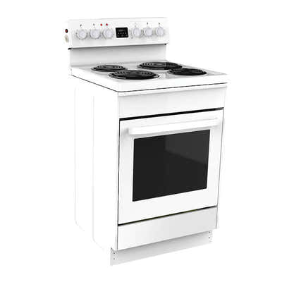 T Parmco FREESTANDING STOVE 60CM WHITE RADIANT 4FUNCTION