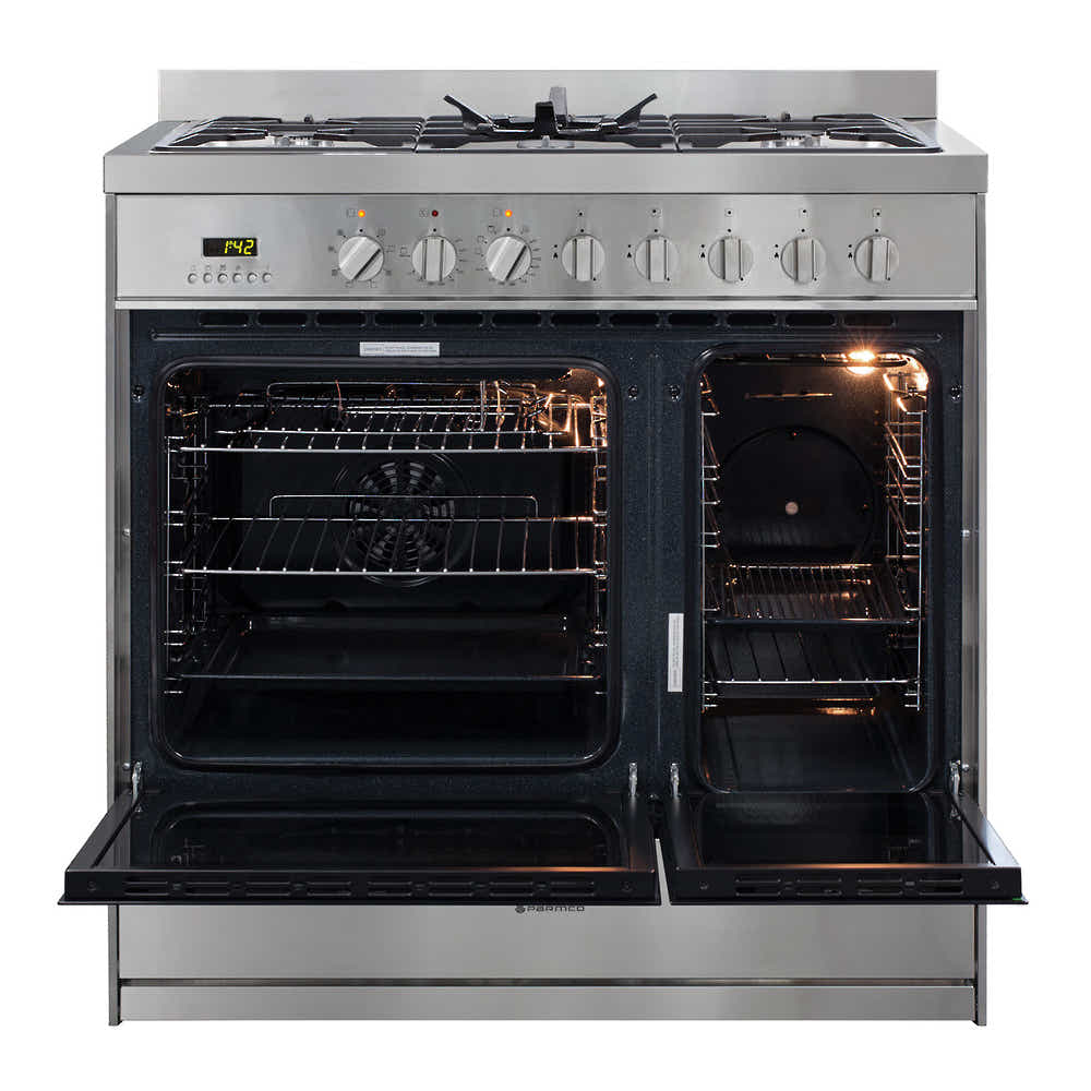 T Parmco FREESTANDING STOVE 900MM STAINLESS GAS 1.5OVEN