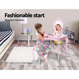 Pink Kids Vanity Dressing Table Stool Set Mirror Princess Children Makeup