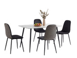 Fernando Dining Table with MDF Top - 120 cm & Axis Velvet Dining Seat x4 Houndstooth New