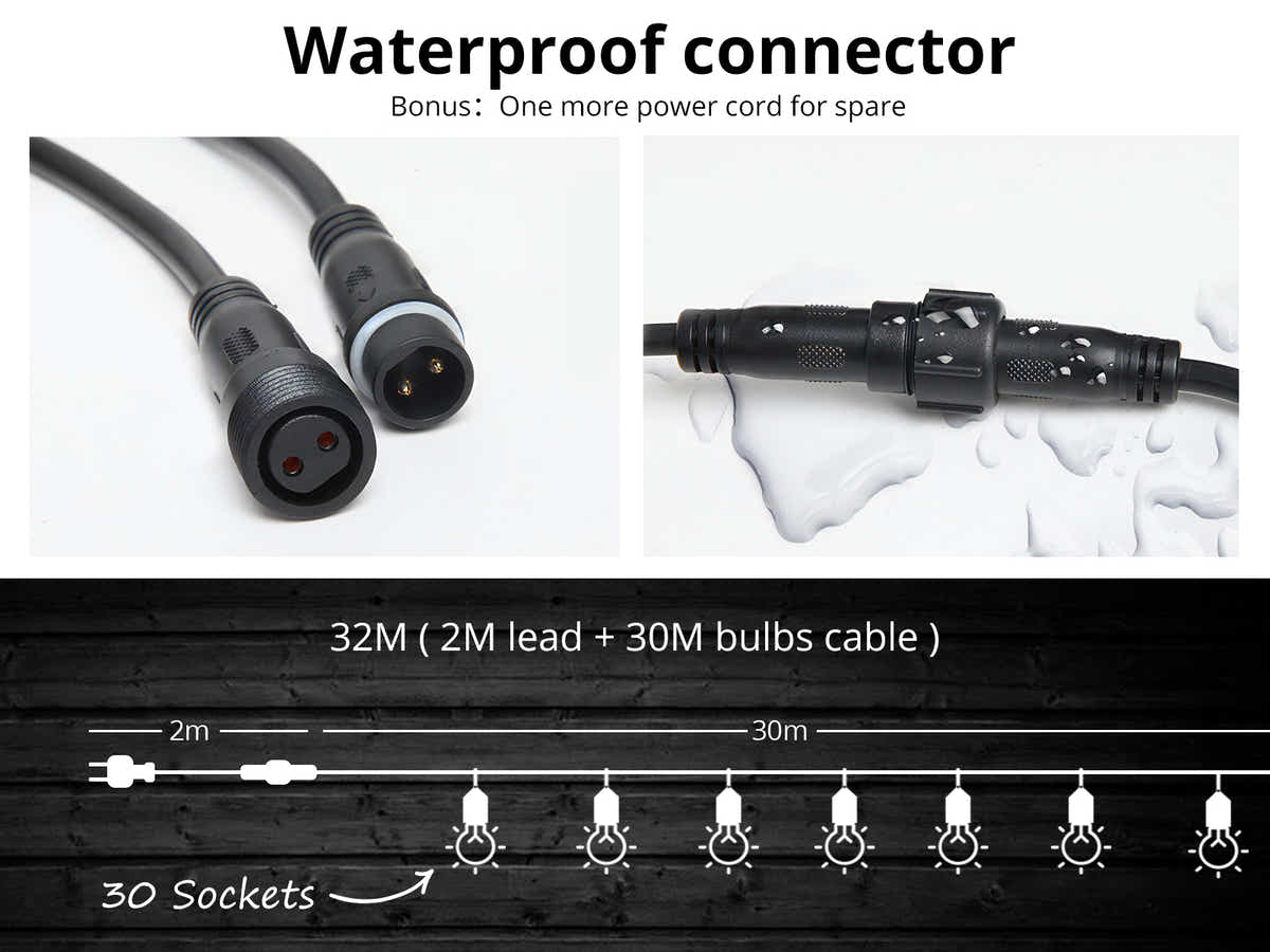 Fixed Socket Festoon Light S14 32M Tungsten